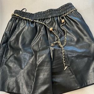Women faux leather shorts